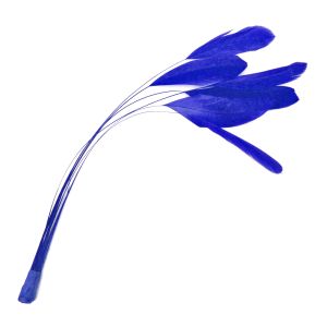 www.houseofadorn.com - Feather Stripped Coque Bunch of 6 (20-25cm) - Cobalt Blue