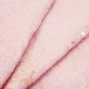 www.houseofadorn.com - Spandex Nylon Lycra 4 Way Stretch Fabric W150cm/190gm - Bedazzled/Zsa Zsa w Sequins (Price per 1m) - Baby Pink