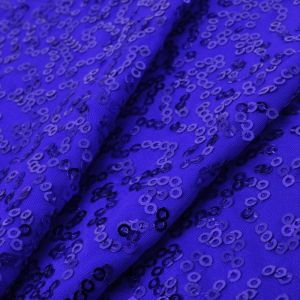 www.houseofadorn.com - Spandex Nylon Lycra 4 Way Stretch Fabric W150cm/190gm - Bedazzled/Zsa Zsa w Sequins (Price per 1m) - Cobalt Blue
