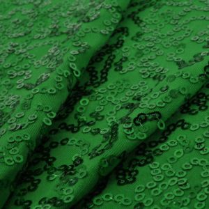www.houseofadorn.com - Spandex Nylon Lycra 4 Way Stretch Fabric W150cm/190gm - Bedazzled/Zsa Zsa w Sequins (Price per 1m) - Emerald