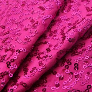 www.houseofadorn.com - Spandex Nylon Lycra 4 Way Stretch Fabric W150cm/190gm - Bedazzled/Zsa Zsa w Sequins (Price per 1m) - Vivid Pink