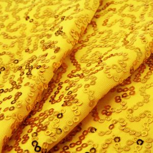 www.houseofadorn.com - Spandex Nylon Lycra 4 Way Stretch Fabric W150cm/190gm - Bedazzled/Zsa Zsa w Sequins (Price per 1m) - Yellow