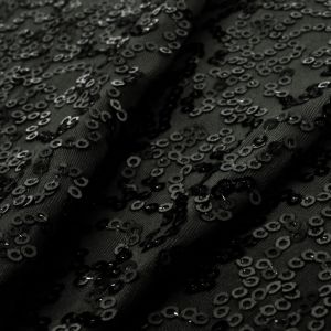 www.houseofadorn.com - Spandex Nylon Lycra 4 Way Stretch Fabric W150cm/190gm - Bedazzled/Zsa Zsa w Sequins (Price per 1m) - Black