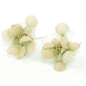 www.houseofadorn.com - Flower Mini Bella Petals w Stamens 8cm Style 7073 (Price for 2) - Latte