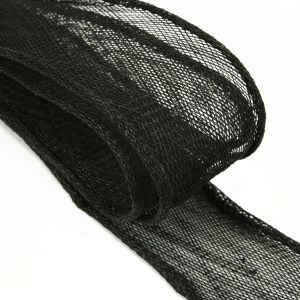 www.houseofadorn.com - Sinamay Rolled Edged Ribbon 4cm (Price per 1.5m) - Black