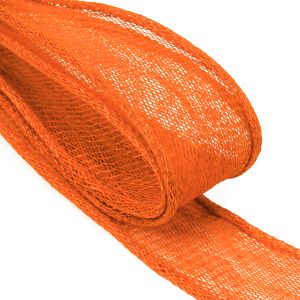 www.houseofadorn.com - Sinamay Rolled Edged Ribbon 4cm (Price per 1.5m) - Orange