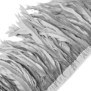 www.houseofadorn.com - Feather Rooster Coque Tail on Fringe 20-30cm (Price per 10cm) - Grey