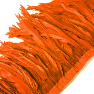 www.houseofadorn.com - Feather Rooster Coque Tail on Fringe 20-30cm (Price per 10cm) - Orange