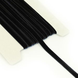 www.houseofadorn.com - Ribbon - Velvet Elasticated Stretch Ribbon 16mm (Price per 1m) - Black