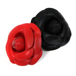 www.houseofadorn.com - Flower Leather Faux Large Camellia w Pin