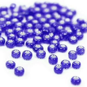 www.houseofadorn.com - Seed Beads - Glass Round Silver Lined Size 12/0 1.9mm (Price per 50g) - Cobalt Blue