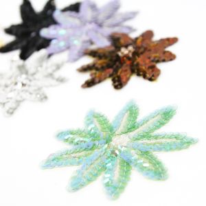 www.houseofadorn.com - Motif Sequin & Beaded Flower Star 8cm (Price per Pair)