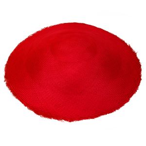 www.houseofadorn.com - Buntal Flatten Capeline Woven Mat 23" - Plain Colours - Red