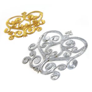 www.houseofadorn.com - Motif Iron-On Embroidered Royal Swirl Applique Style 4986 10cm