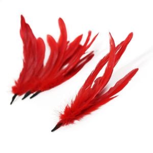 www.houseofadorn.com - Feather Coque Bunch of 6 (15-25cm) - Red
