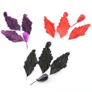 www.houseofadorn.com - Leaves Velvet with Glitter (Set of 3 & Bud)