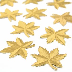 www.houseofadorn.com - Motif Iron-On Embroidered Maple Leaf Applique Style 4992 4.5cm (Pack of 10) - Taupe
