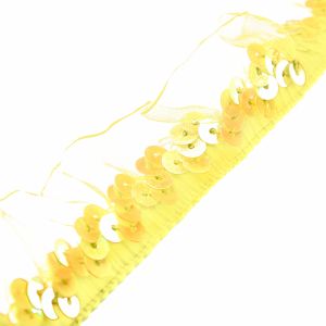 www.houseofadorn.com - Sequin Trim - Elasticated w Gathered Tulle 2.5cm Style 5171 (Price per 1m) - Yellow