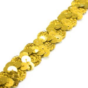 www.houseofadorn.com - Sequin Trim - Zig Zag & Ric Rac Cord w Tinsel Braid 1.5cm Style 5172 (Price per 1m) - Gold
