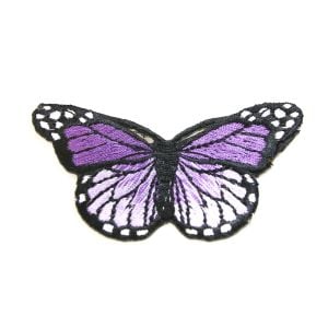www.houseofadorn.com - Motif Iron-On Embroidered Butterfly Applique Style 4996 7.5cm (Pack of 5) - Purple