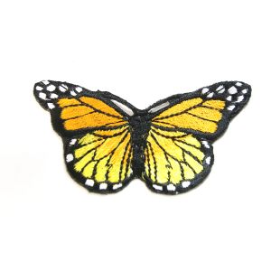 www.houseofadorn.com - Motif Iron-On Embroidered Butterfly Applique Style 4996 7.5cm (Pack of 5) - Yellow