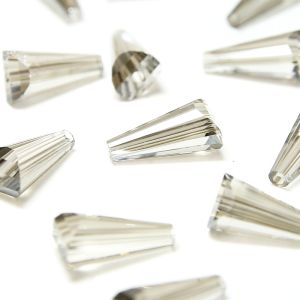 www.houseofadorn.com - Glass Crystal Beads - Pagoda Artemis Faceted Clear 12x6mm (Pack of 12) - Black Diamond