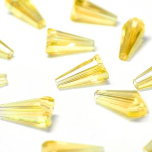 www.houseofadorn.com - Glass Crystal Beads - Pagoda Artemis Faceted Clear 12x6mm (Pack of 12) - Light Amber Yellow AB