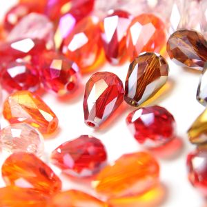 www.houseofadorn.com - Glass Crystal Beads - Teardrop Briolette Faceted Clear 8x12mm (Pack of 24)