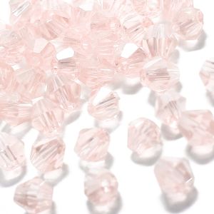 www.houseofadorn.com - Glass Crystal Beads - Bicone Faceted 4mm Clear (Pack of 48) - Baby Pink AB