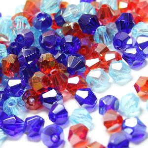 www.houseofadorn.com - Glass Crystal Beads - Bicone Faceted 4mm Clear (Pack of 48)