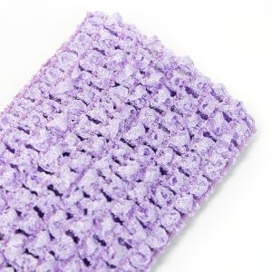 www.houseofadorn.com - Headband - Crochet Stretch Hair Band (6cm / 2.5" wide) - Lilac