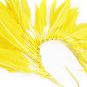 www.houseofadorn.com - Feather Diamond Tail Coque Spray Wire Mount - Yellow