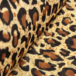 www.houseofadorn.com - Mesh Polyester Stretch Fabric W150cm - Leopard Print (Price per 1m)