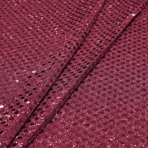 www.houseofadorn.com - Sequin Fabric - Disco Circle 3mm Sequins On Mesh Net w Lurex 112cm Style 8627 (Price per 1m) - Shiny - Maroon