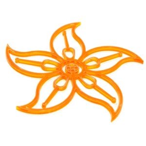 www.houseofadorn.com - Laser Cut Perspex Shapes - 9.5cm Flower - Orange