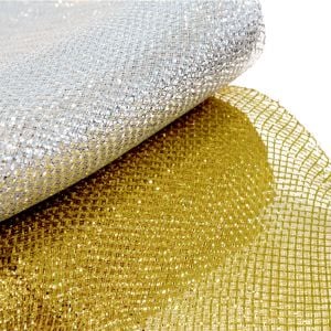 www.houseofadorn.com - Crinoline 6" / 15cm Metallic Threads with Crosshatch Pattern (Price per 1m)