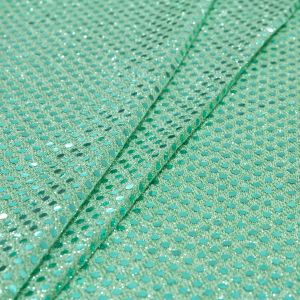 www.houseofadorn.com - Sequin Fabric - Disco Circle 3mm Sequins On Mesh Net w Lurex 112cm Style 8627 (Price per 1m) - Shiny - Mint