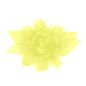 www.houseofadorn.com - Flower Feather Peony w Crinkle Cut Leaves (X-Large) - Lemon