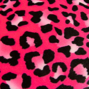 www.houseofadorn.com - Velvet Spandex Lycra 4 Way Stretch Fabric W150cm - Digital Printed Leopard  (Price per 1m) - Fluro Pink