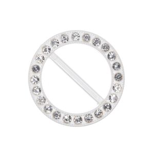www.houseofadorn.com - Preciosa Diamante Rhinestone Plastic Buckles - Circle (Price per 1) - 4.5cm - Ivory