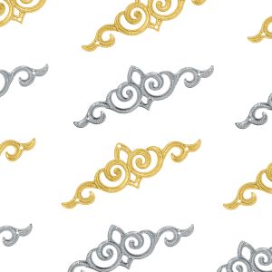 www.houseofadorn.com - Metal Embellishments - Filigree Ornamental Royal Swirl Style 12397 (Pack of 3)