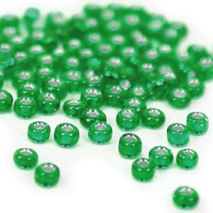 www.houseofadorn.com - Seed Beads - Glass Round Silver Lined Size 12/0 1.9mm (Price per 50g) - Emerald Green