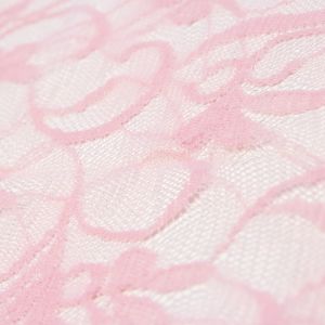 www.houseofadorn.com - Mesh Polyester Stretch Fabric W150cm - Stretch Lace Floral Swirl (Price per 1m) - Baby Pink