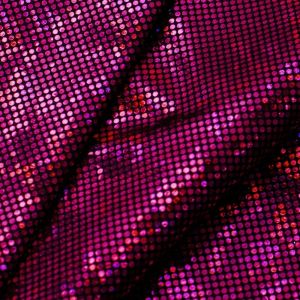 www.houseofadorn.com - Spandex Nylon Lycra 4 Way Stretch Fabric W150cm/190gm - Shattered Glass Hologram Foil Finish (Price per 1m) - Hot Pink on Black