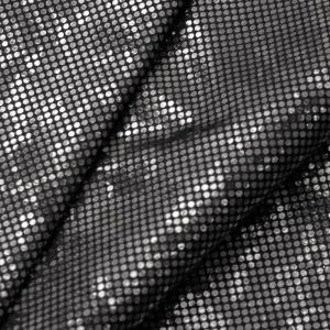 www.houseofadorn.com - Spandex Nylon Lycra 4 Way Stretch Fabric W150cm/190gm - Shattered Glass Hologram Foil Finish (Price per 1m) - Silver on Black