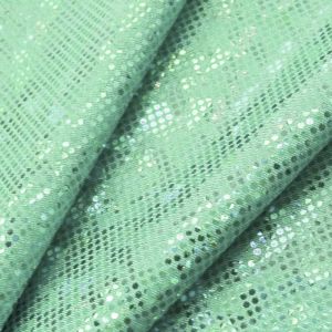 www.houseofadorn.com - Spandex Nylon Lycra 4 Way Stretch Fabric W150cm/190gm - Shattered Glass Hologram Foil Finish (Price per 1m) - Mint