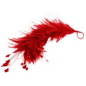 www.houseofadorn.com - Feather Hackle & Stripped Coque Mount - Red