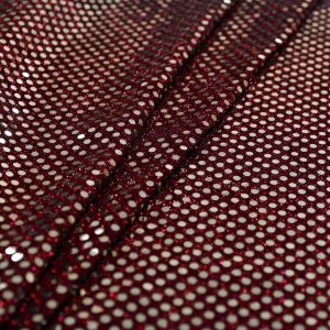 www.houseofadorn.com - Sequin Fabric - Disco Circle 3mm Sequins On Mesh Net w Lurex 112cm Style 8627 (Price per 1m) - Shiny - Wine with SIlver